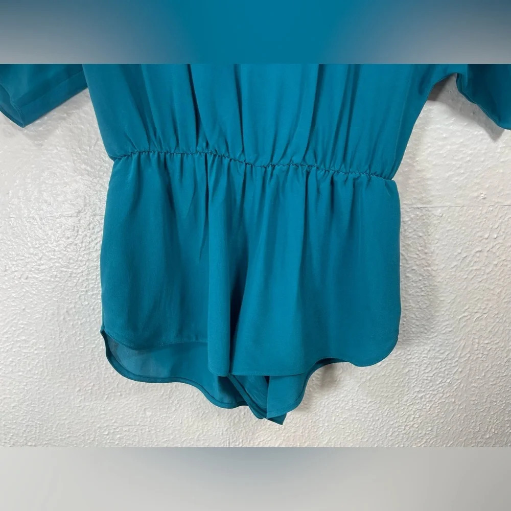 Haute Hippie 100% Silk Romper in Aquamarine Women’s M Boho Summer Lightweight - Picture 7 of 16
